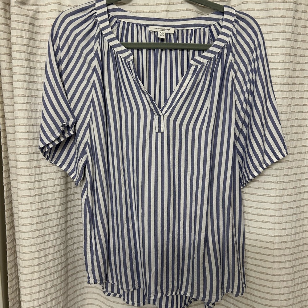 Beachlunchlounge Blue striped Kaylen top XL